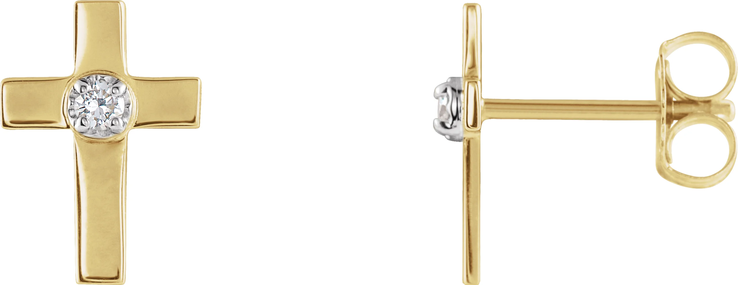 Accented Cross Earrings engagement ring setting