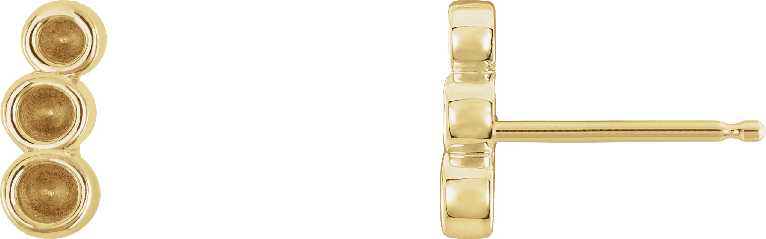 Petite Three-Stone Ear Climbers   in 14K Yellow Gold | Haejin Jewelry Brooklyn