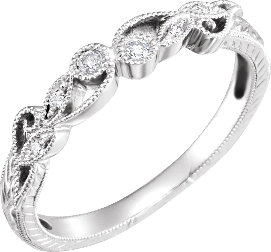Hand-Applied Milgrain Anniversary Band  engagement ring setting