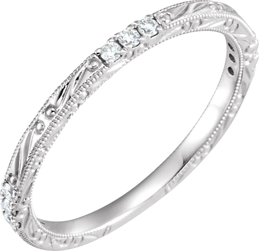 Hand-Engraved Hand-Applied Milgrain Anniversary Band    engagement ring setting