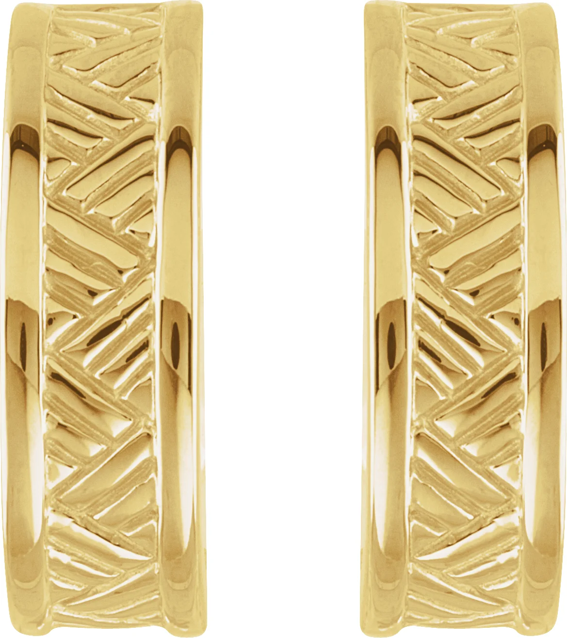 Patterned J-Hoop Earrings view 2