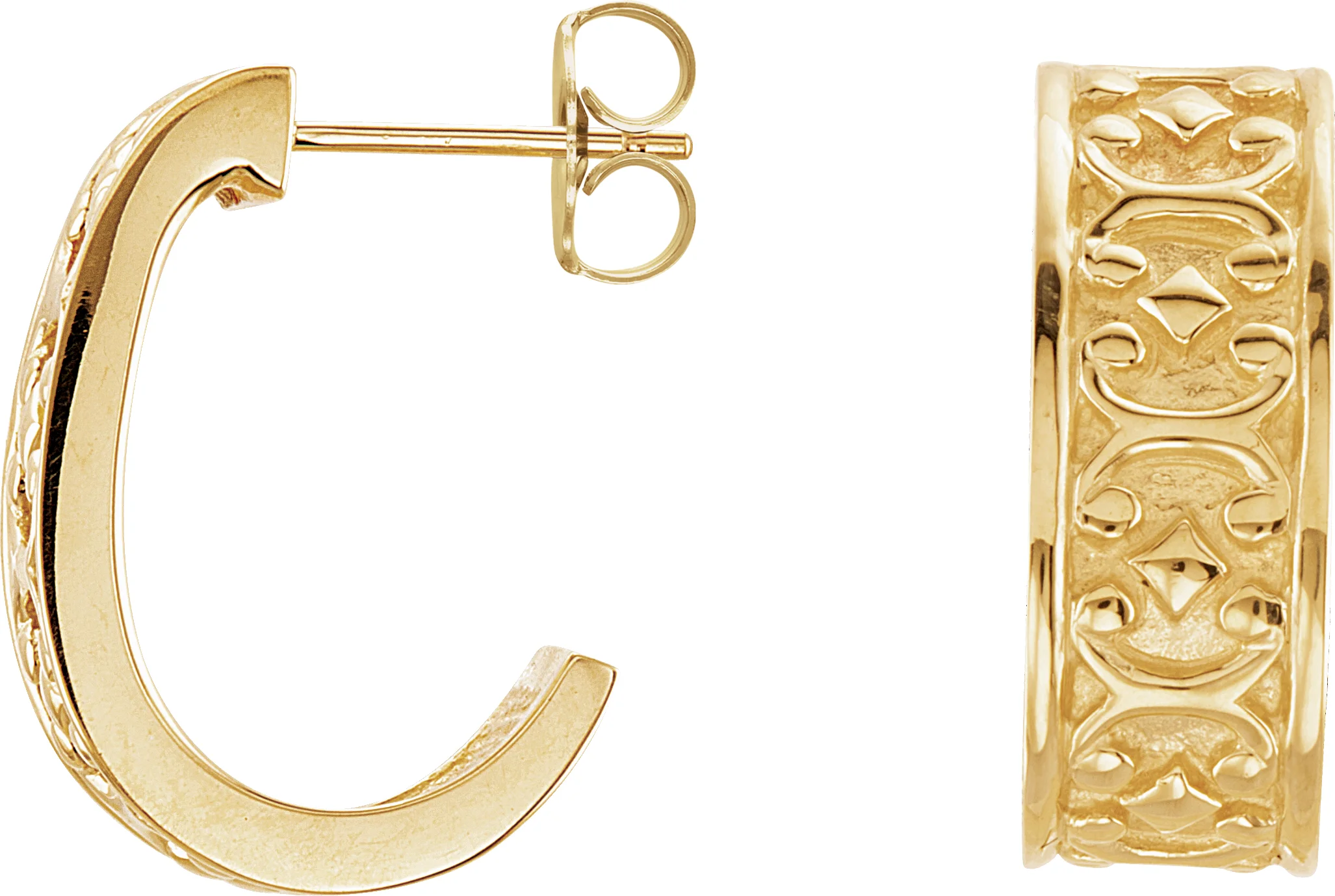 J-Hoop Earrings engagement ring setting