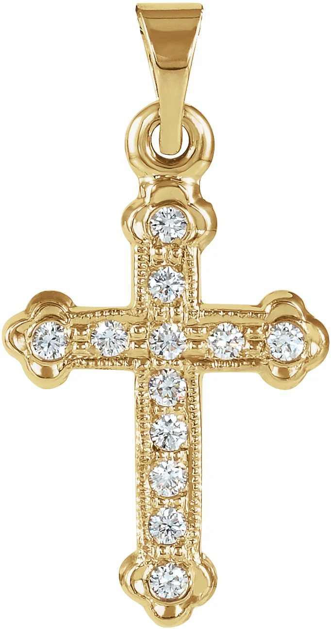 Cross Pendant in 14K Yellow Gold | Haejin Jewelry Brooklyn
