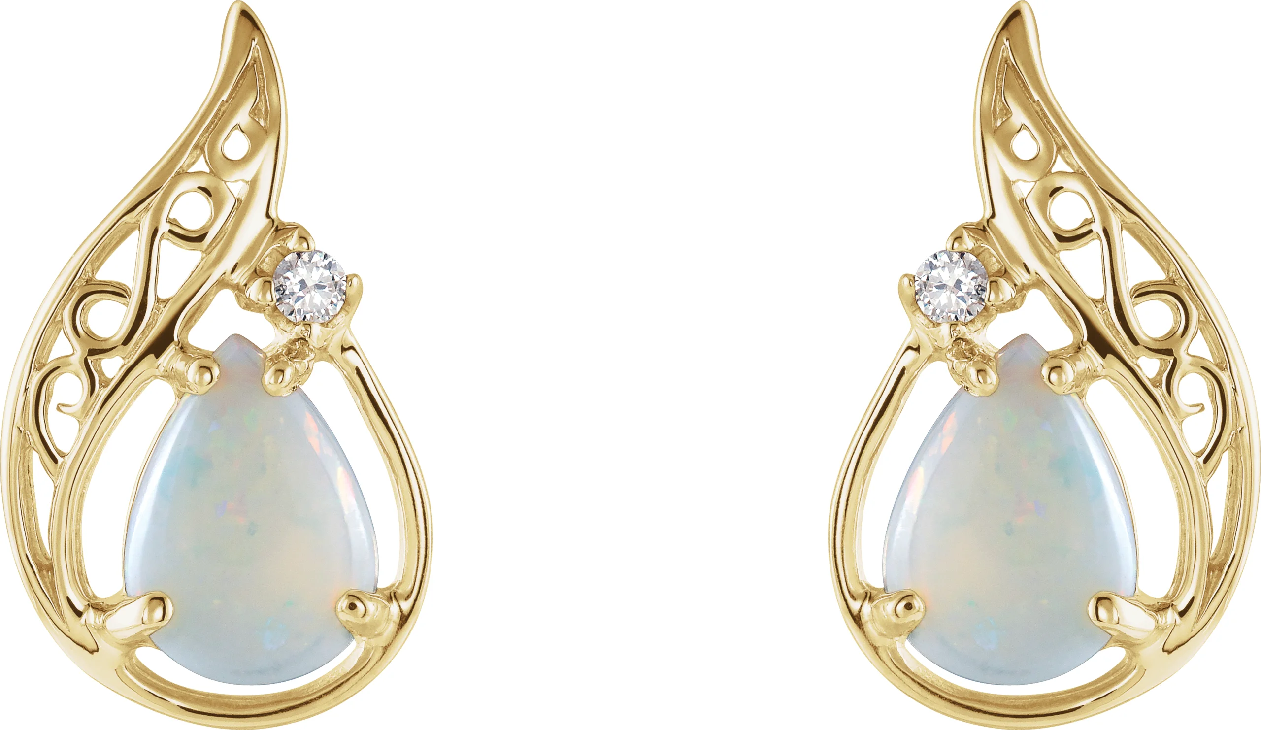 Accented Cabochon Sculptural Earrings  view 2