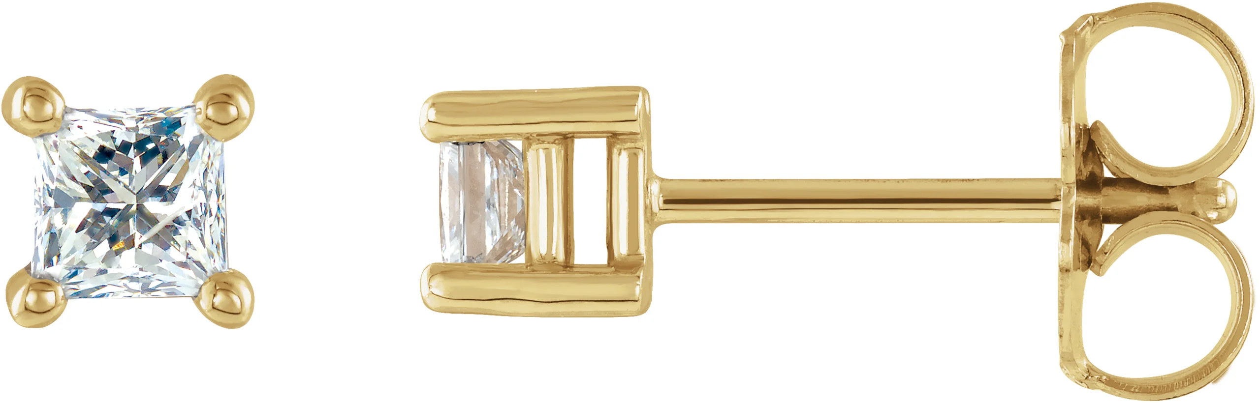 Square 4-Prong Stud Earrings engagement ring setting