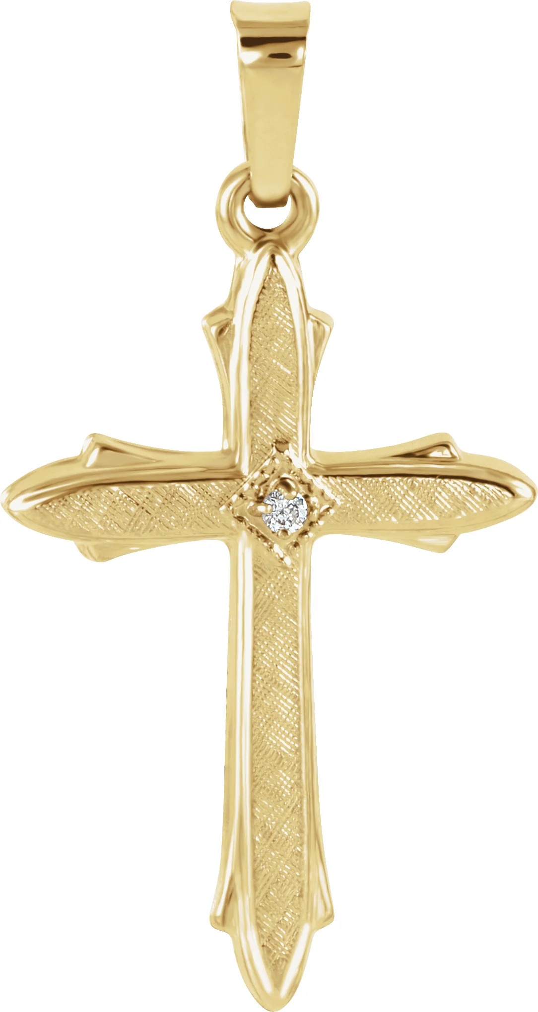 Hollow Cross Pendant engagement ring setting
