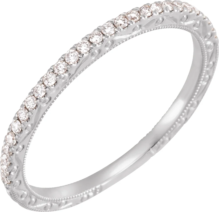 Hand-Engraved Anniversary Band  engagement ring setting