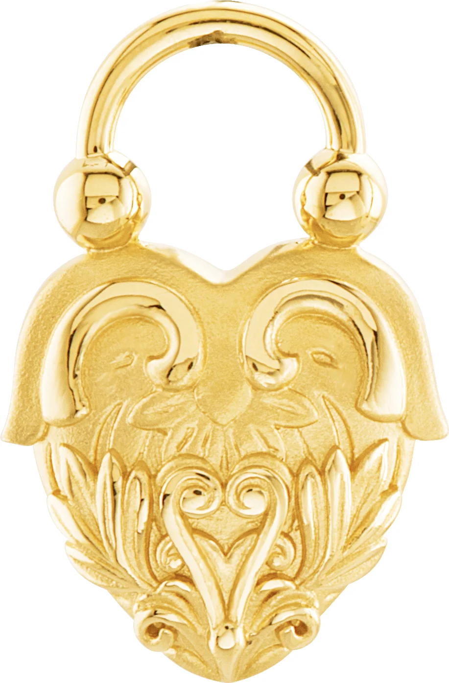 Vintage-Inspired Heart Necklace or Pendant in 14K Yellow Gold | Haejin Jewelry Brooklyn