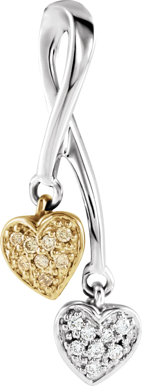 Double Heart Pendant engagement ring setting