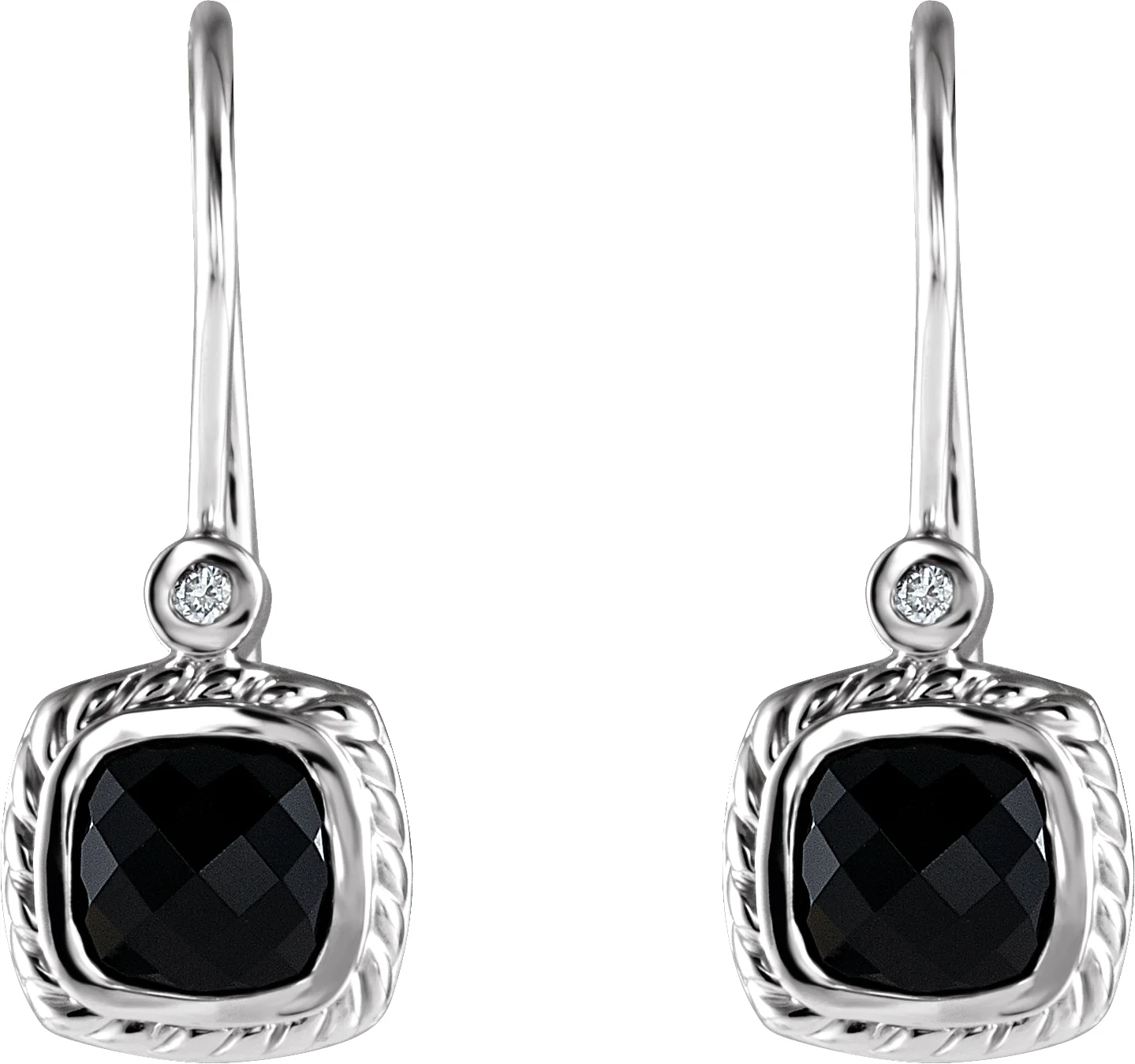 Accented Bezel-Set Earrings view 2