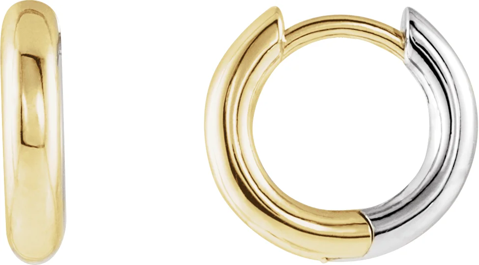 Hinged Hoop Earrings in 14K Yellow Gold | Haejin Jewelry Brooklyn
