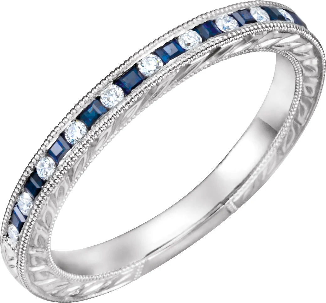 Hand-Engraved Anniversary Band engagement ring setting