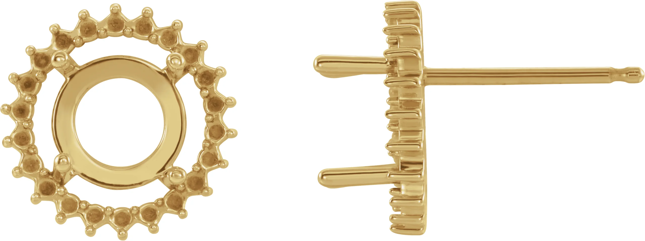 Halo-Style Earrings  in 14K Yellow Gold | Haejin Jewelry Brooklyn