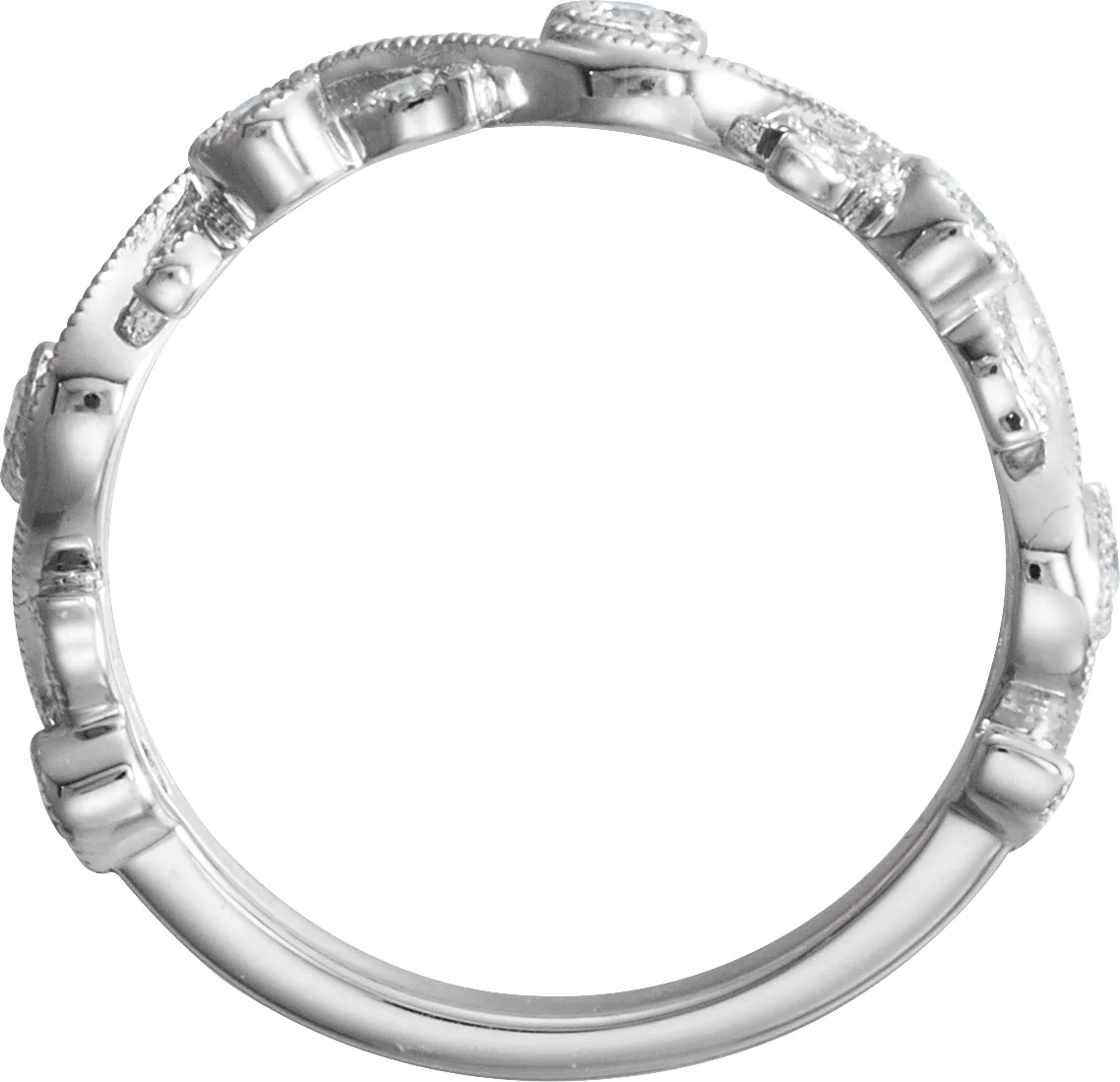 Hand-Applied Milgrain Anniversary Band      view 2
