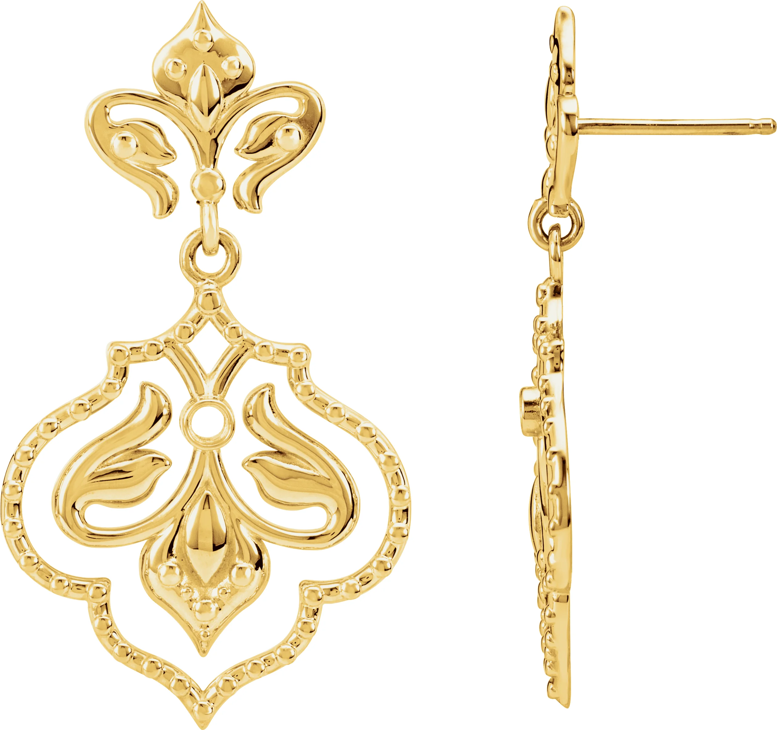 Fleur-de-lis Earrings  engagement ring setting