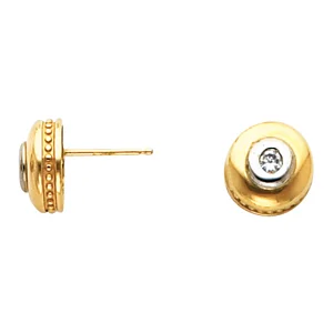 Round Bezel-Set Earrings engagement ring setting