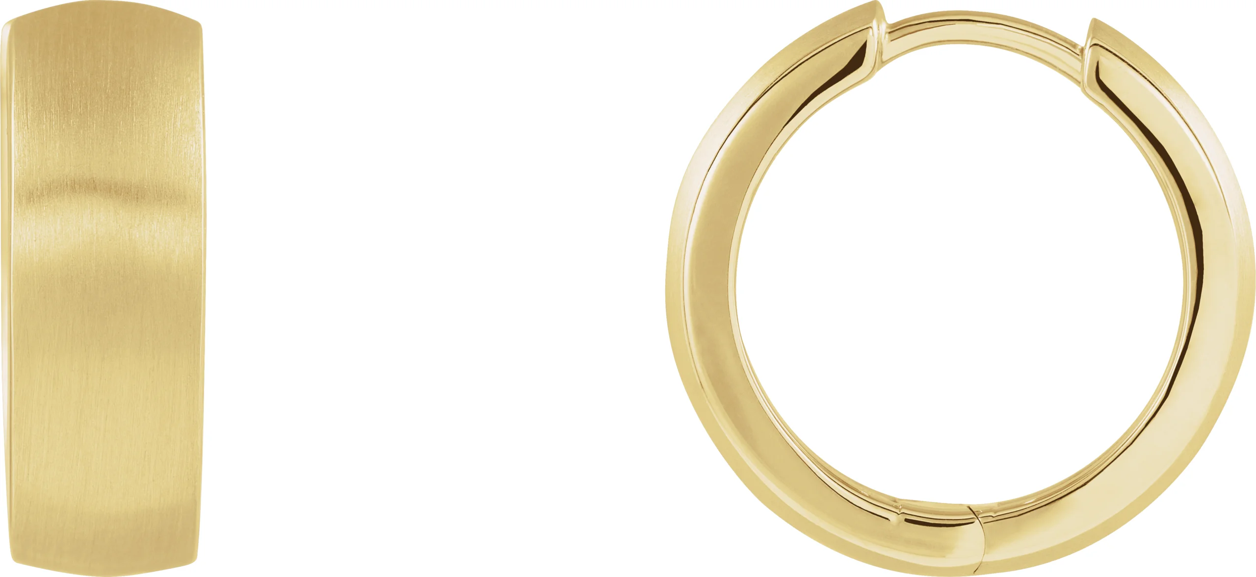 Hinged Hoop Earrings in 14K Yellow Gold | Haejin Jewelry Brooklyn