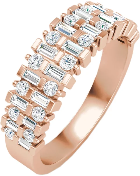 Double Row Anniversary Band engagement ring setting