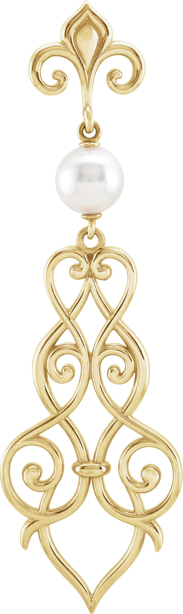 Pearl Fleur-de-lis Necklace  engagement ring setting