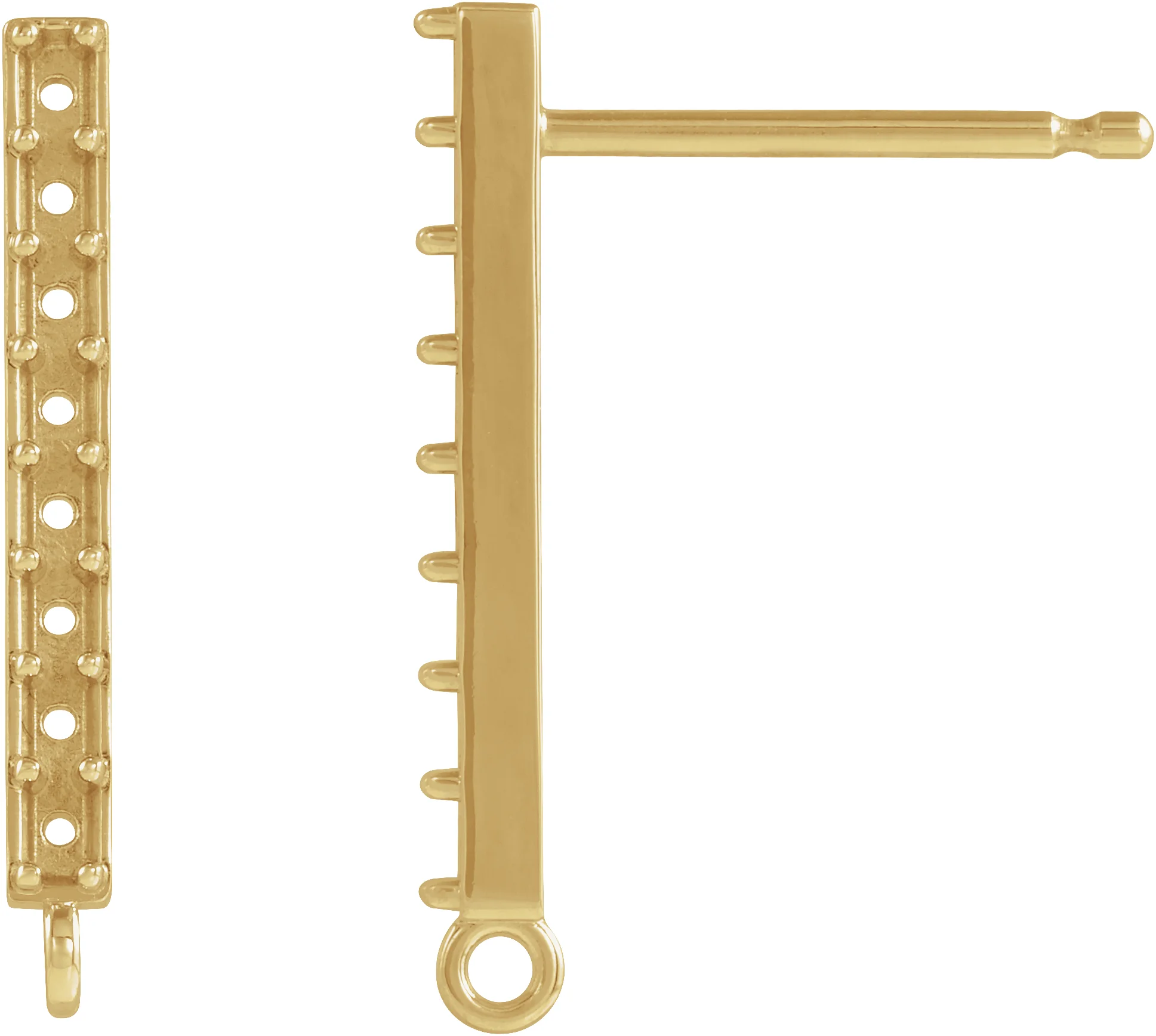 Accented Bar Earring Top engagement ring setting