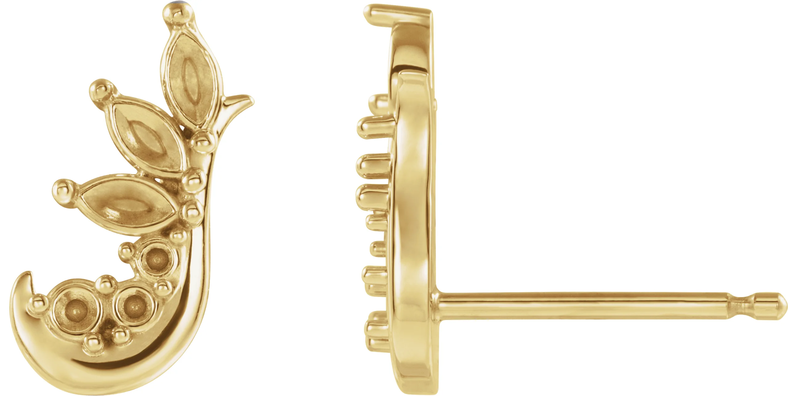 Accented Ear Climbers  engagement ring setting