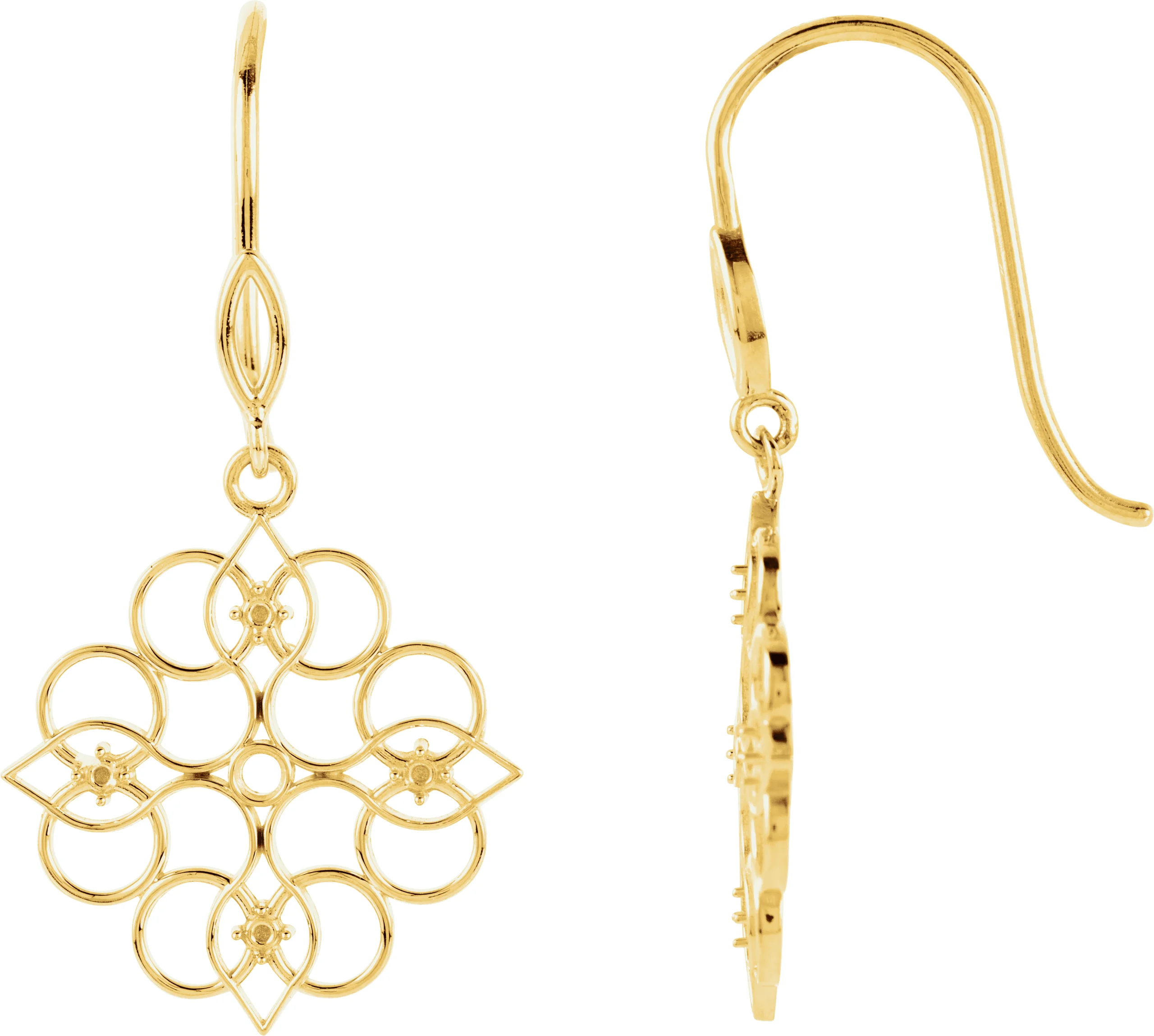 Accented Earrings  in 14K Yellow Gold | Haejin Jewelry Brooklyn