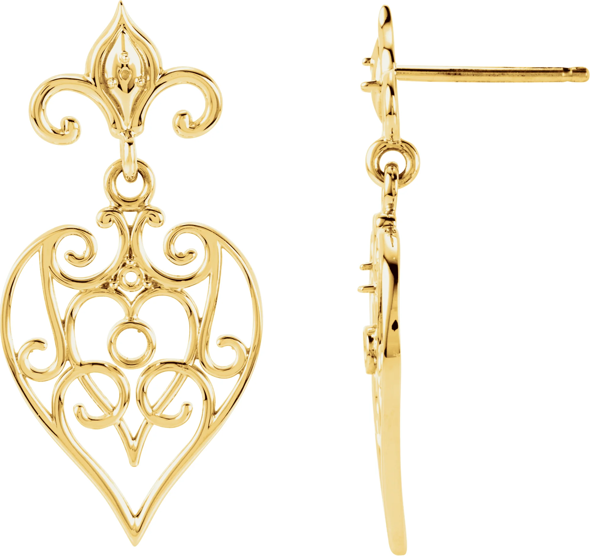 Fleur-de-lis Earrings  engagement ring setting