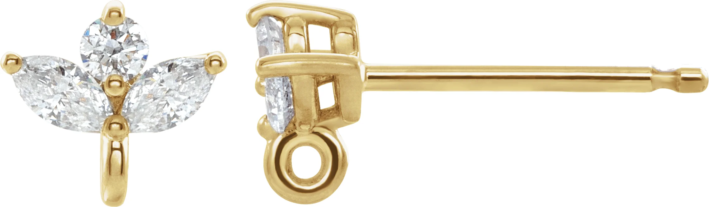 Cluster Earring Top engagement ring setting