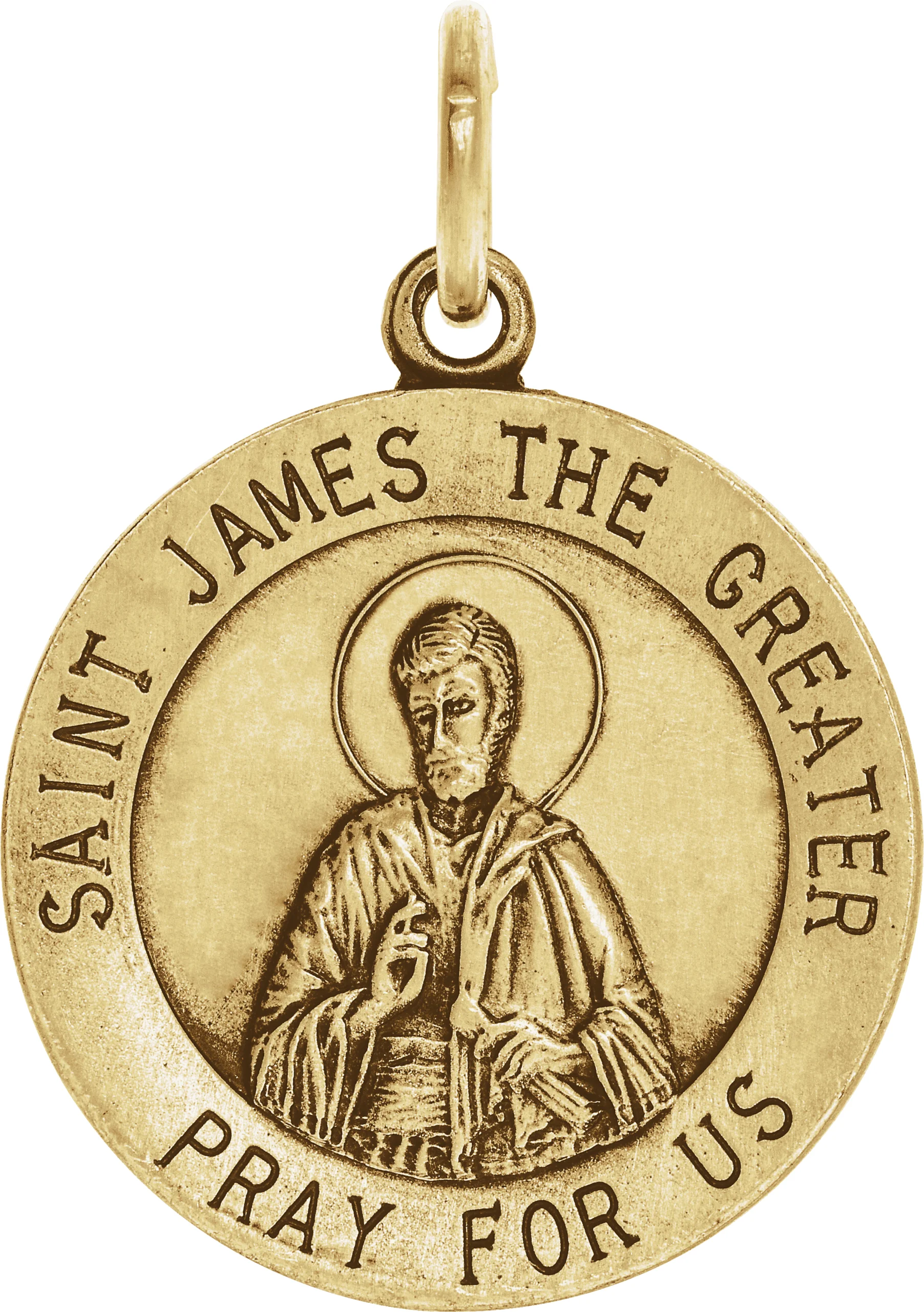 St. James Medal Necklace or Pendant in 14K Yellow Gold | Haejin Jewelry Brooklyn
