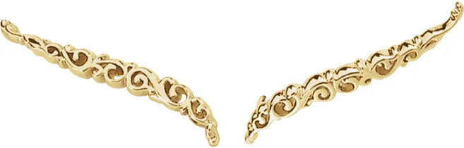 Scroll Ear Climbers in 14K White Gold | Haejin Jewelry Brooklyn
