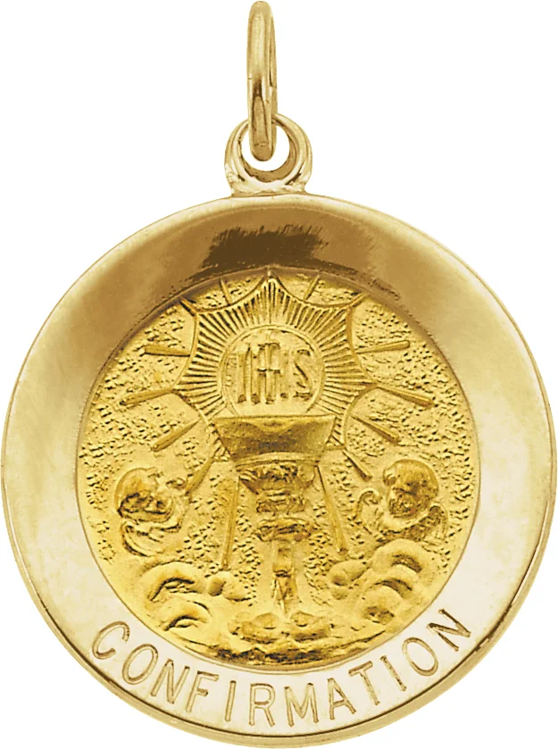Confirmation Medal Necklace or Pendant in 14K Yellow Gold | Haejin Jewelry Brooklyn