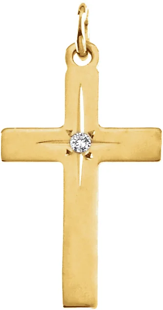 Cross Necklace or Pendant in 14K Yellow Gold | Haejin Jewelry Brooklyn