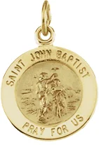 St. John the Baptist Medal Necklace or Pendant in 14K Yellow Gold | Haejin Jewelry Brooklyn