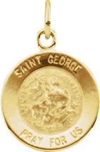St. George Medal Necklace or Pendant in 14K Yellow Gold | Haejin Jewelry Brooklyn