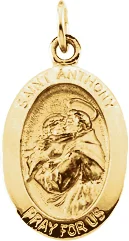 St. Anthony of Padua Medal Necklace or Pendant in 14K Yellow Gold | Haejin Jewelry Brooklyn