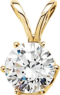 Round 6-Prong Solitaire Pendant engagement ring setting