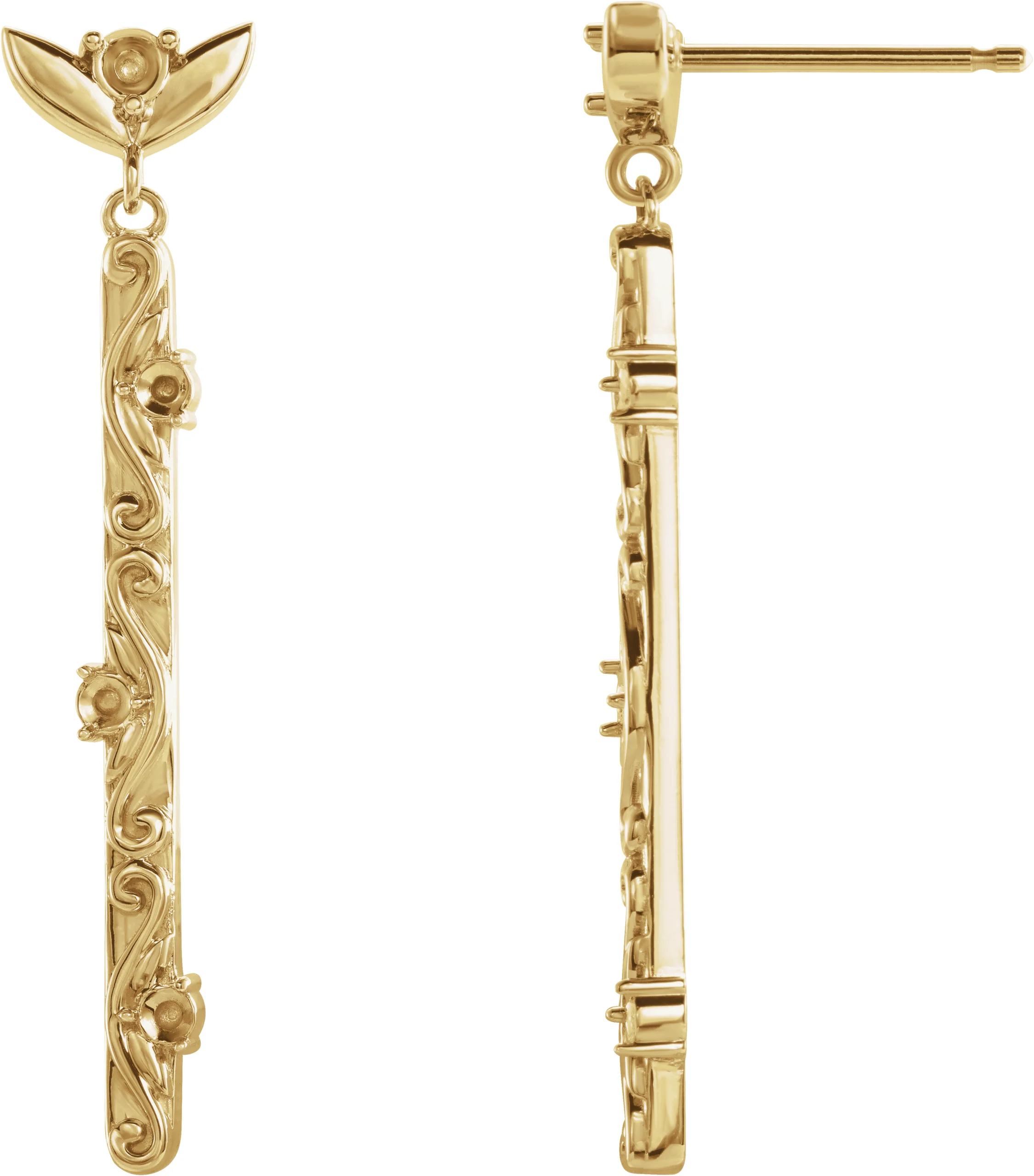 Vintage-Inspired Earrings  in 14K Yellow Gold | Haejin Jewelry Brooklyn