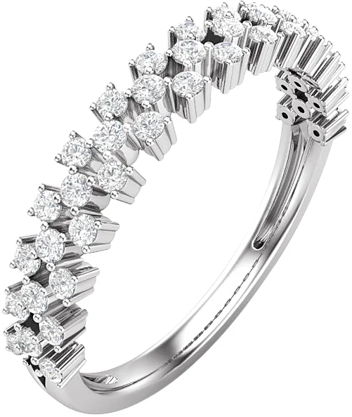 Scattered Anniversary Band band in 14K White Gold | Haejin Jewelry Brooklyn