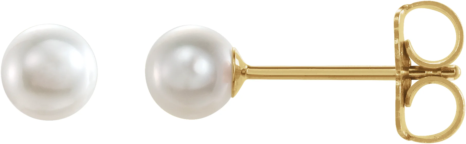 Pearl Stud Earrings in 14K Yellow Gold | Haejin Jewelry Brooklyn