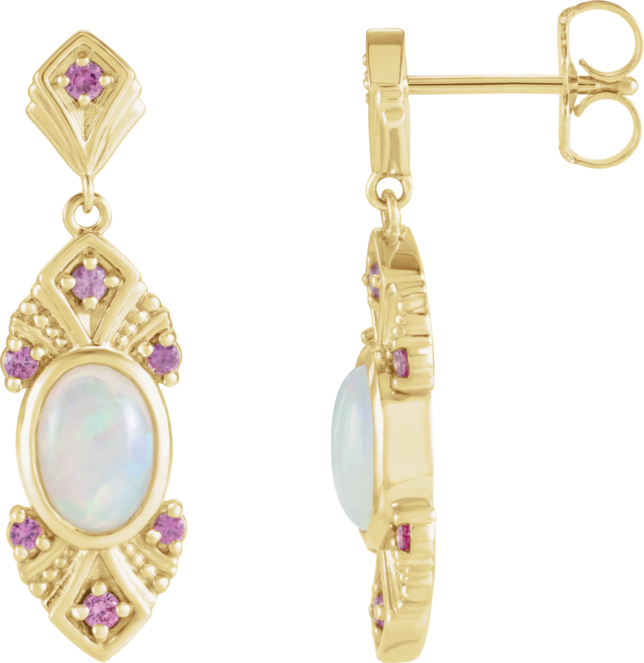 Vintage-Inspired Earrings in 14K Yellow Gold | Haejin Jewelry Brooklyn