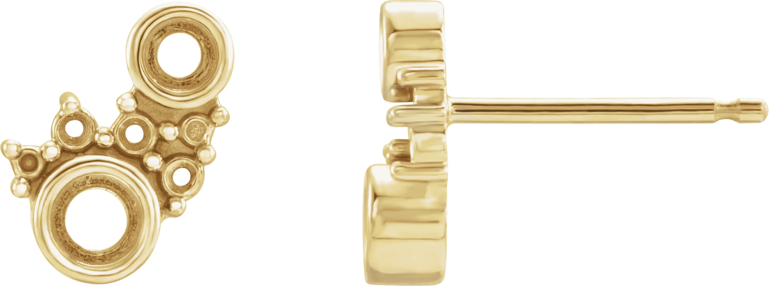 Scattered Bezel-Set Earrings in 14K Yellow Gold | Haejin Jewelry Brooklyn