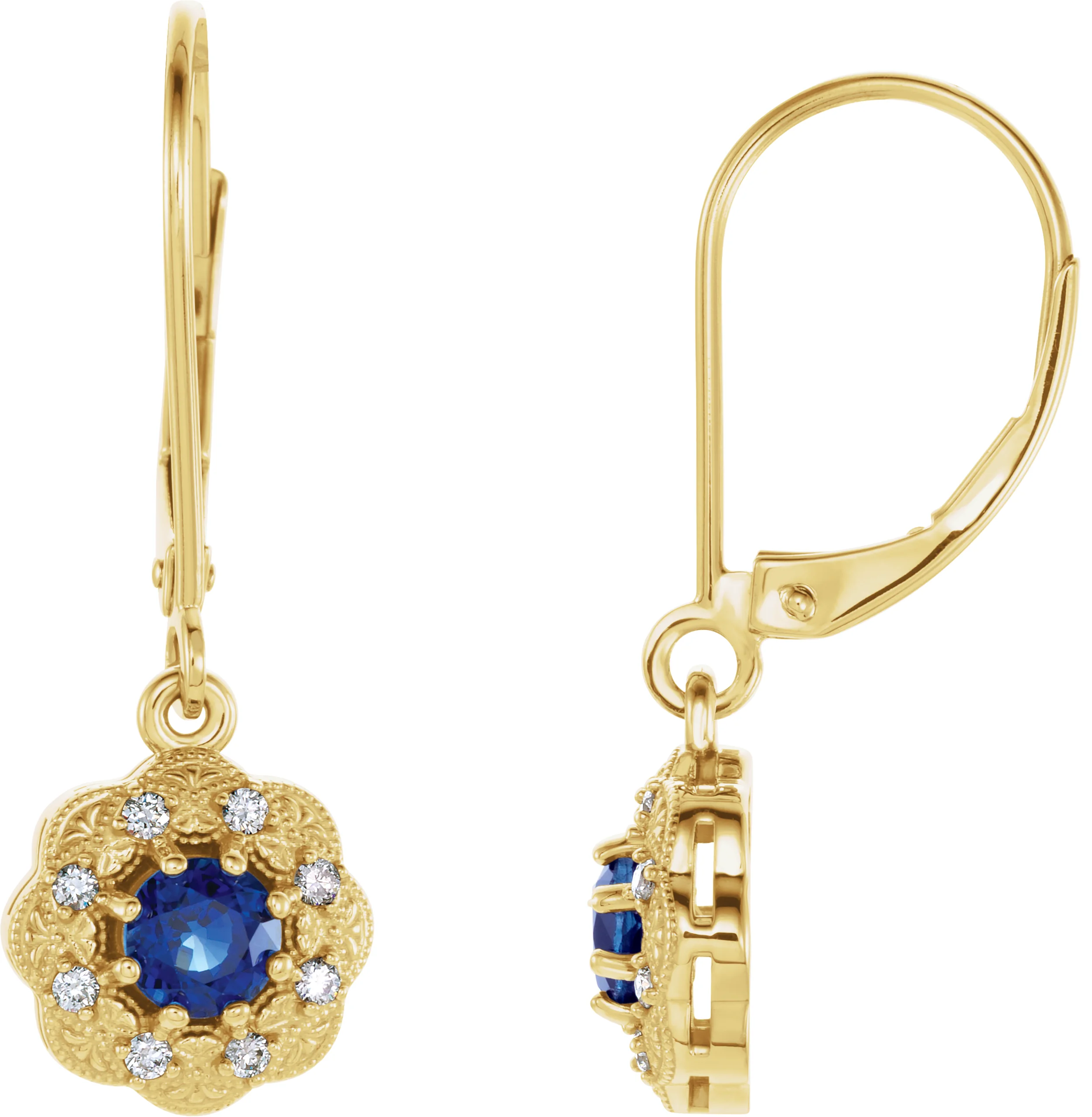Vintage-Inspired Earrings in 14K Yellow Gold | Haejin Jewelry Brooklyn
