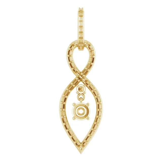 Infinity-Inspired Pendant  in 14K Yellow Gold | Haejin Jewelry Brooklyn