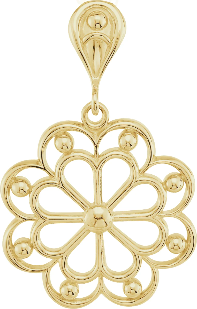 Decorative Necklace or Pendant in 14K Yellow Gold | Haejin Jewelry Brooklyn