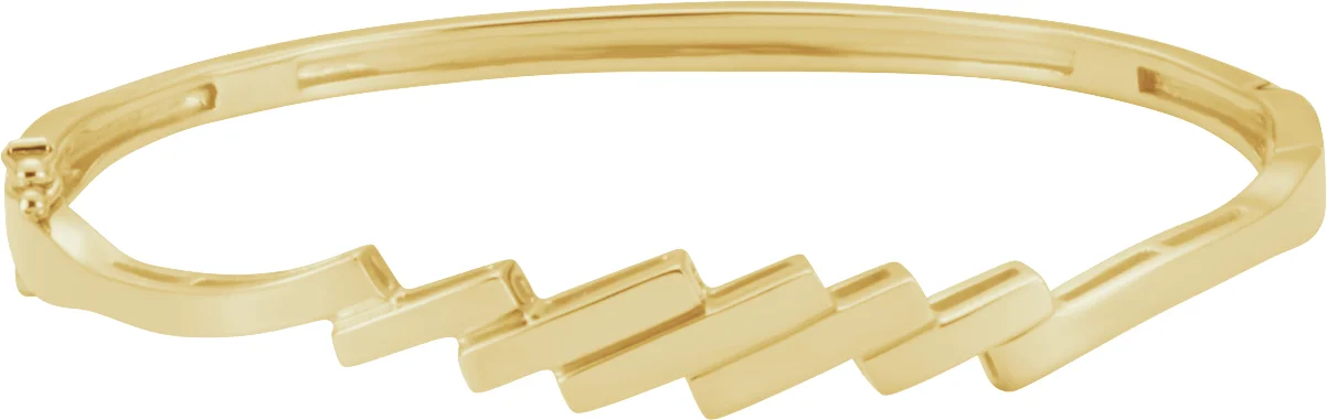 Hinged Bangle Bracelet in 14K Yellow Gold | Haejin Jewelry Brooklyn