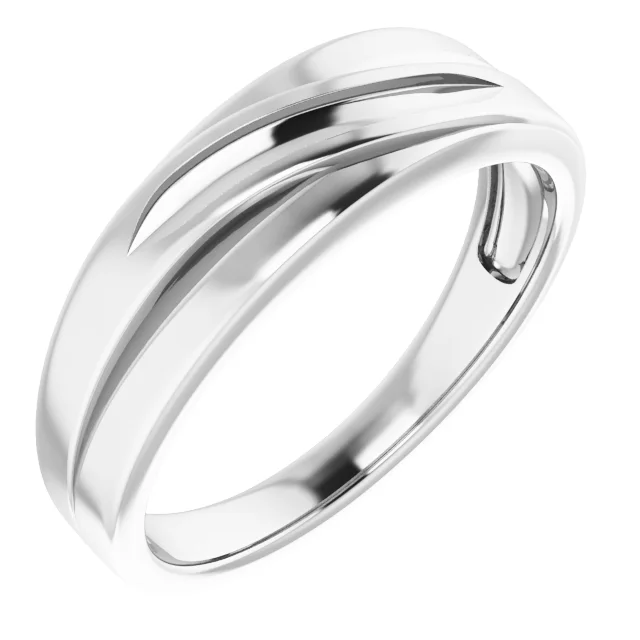 Accented Stepped-Edge Tapered Band engagement ring setting