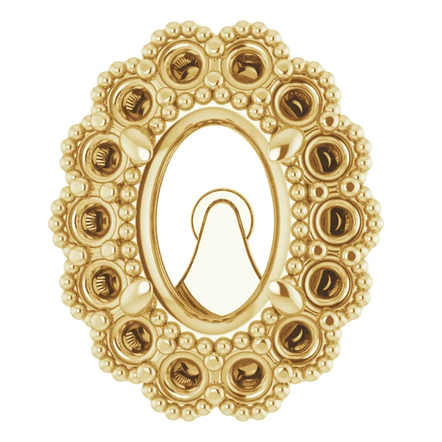 Oval 4-Prong Halo-Style Earrings in 14K Yellow Gold | Haejin Jewelry Brooklyn