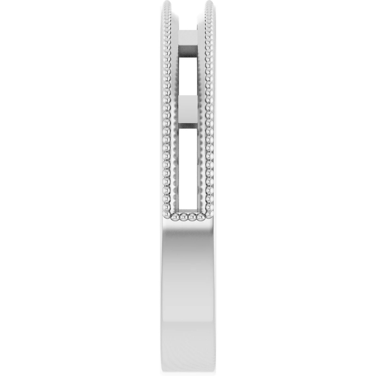 Channel-Set Milgrain Edge Anniversary Band view 4