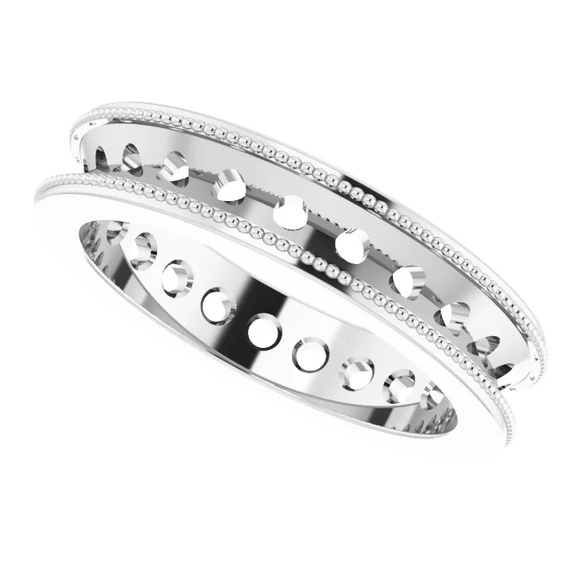 Channel-Set Milgrain Edge Eternity Band  view 5