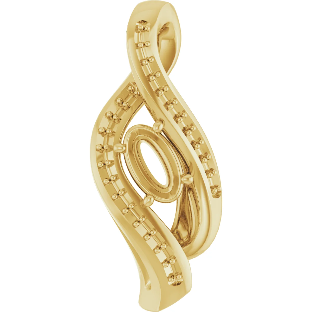 Accented Freeform Pendant in 14K Yellow Gold | Haejin Jewelry Brooklyn